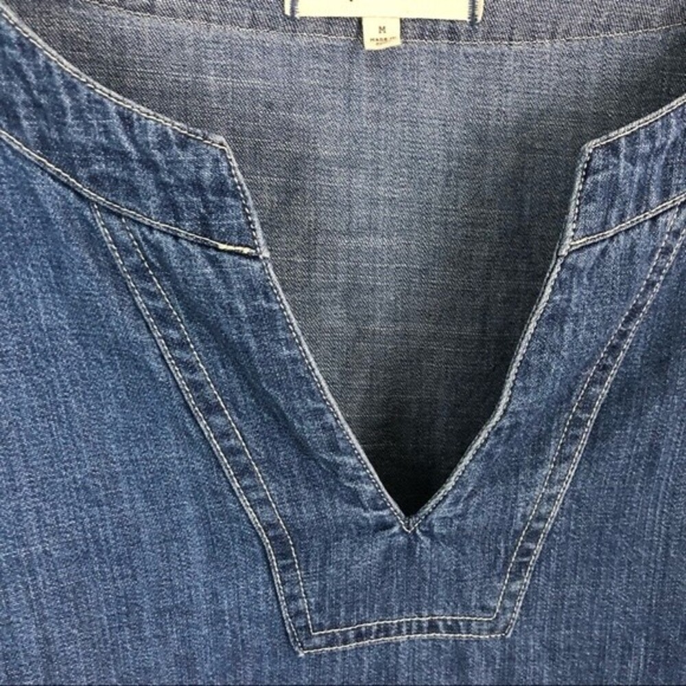 Madewell Lace-Up Denim Top Size Medium Nautical Summer Vacation - Picture 8 of 14